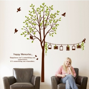 그래픽스티커(아방스) pm043-행복을전하는나무와포토라인틀(중형)