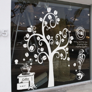 그래픽 스티커[아방스] ih495-커피를만드는원두나무(대형)