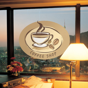 그래픽스티커[아방스] ih137-커피와원두가있는둥근라벨(중형)