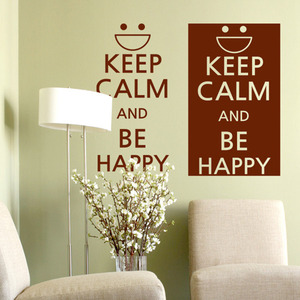 그래픽스티커[아방스] cm047-Keep calm and be happy(대형)