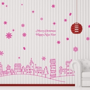 크리스마스 스티커[아방스] ip125-눈이내려행복한마을(대형)