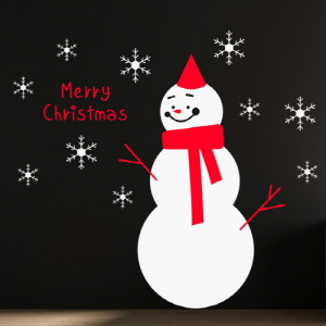 그래픽스티커 ib127-귀여운크리스마스눈사람_그래픽스티커/눈사람/눈꽃/크리스마스/시즌/겨울/눈/레터링/포인트/컬러/데코/인테리어/카페/