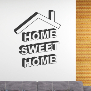 그래픽스티커 pb130-homesweethome/홈/하우스/집/인테리어/레터링/입체/영어/거실/스위트/일러스트/북유럽